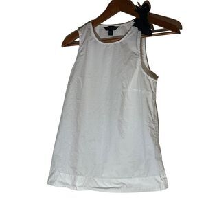 Women's J. Crew White & Black Tank Top with Bow